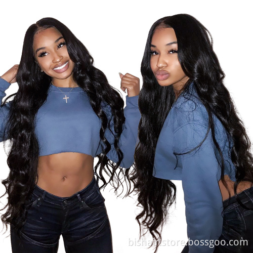 Pre Plucked Brazilian 100% Real Human Hair Long Body Wave HD Transparent Lace Body Wave Wig 100% T Part Lace Front Wigs